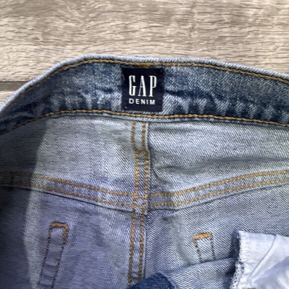 Gap Best Girlfriend Straight Leg Crop 30 / 10 Light Wash Distressed Medium Rise - Picture 4 of 7